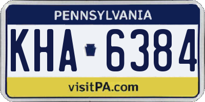 PA license plate KHA6384