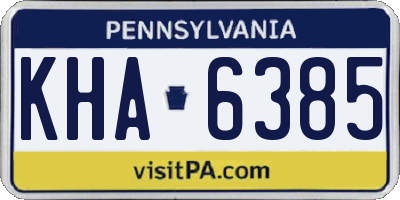 PA license plate KHA6385