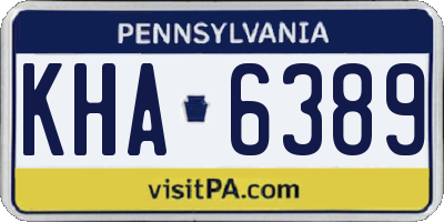 PA license plate KHA6389