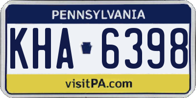PA license plate KHA6398