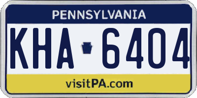 PA license plate KHA6404