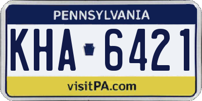 PA license plate KHA6421
