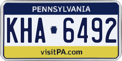 PA license plate KHA6492