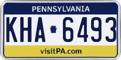 PA license plate KHA6493