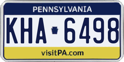 PA license plate KHA6498