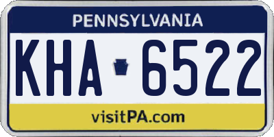 PA license plate KHA6522