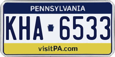 PA license plate KHA6533