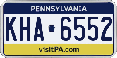 PA license plate KHA6552