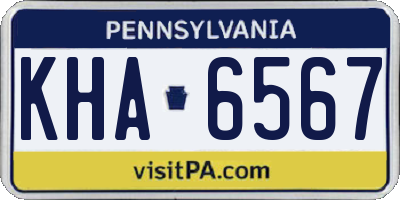 PA license plate KHA6567