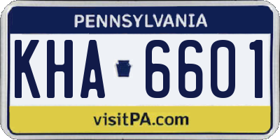 PA license plate KHA6601