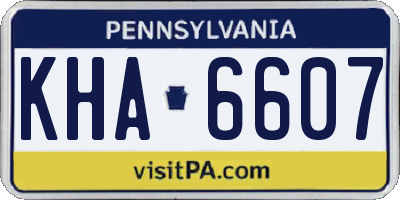 PA license plate KHA6607