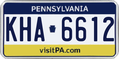 PA license plate KHA6612