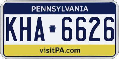 PA license plate KHA6626