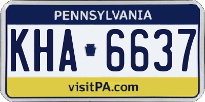 PA license plate KHA6637