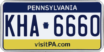 PA license plate KHA6660