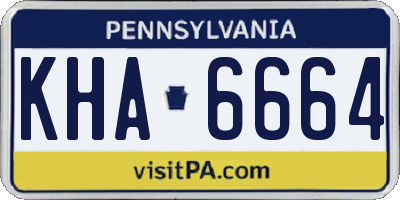 PA license plate KHA6664