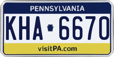 PA license plate KHA6670