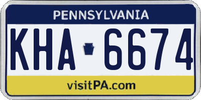 PA license plate KHA6674