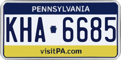 PA license plate KHA6685