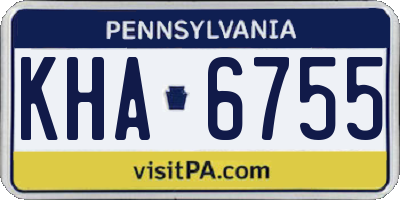 PA license plate KHA6755