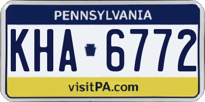 PA license plate KHA6772