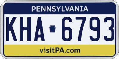 PA license plate KHA6793