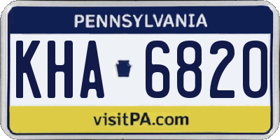 PA license plate KHA6820