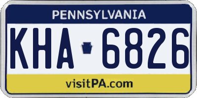 PA license plate KHA6826