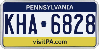 PA license plate KHA6828