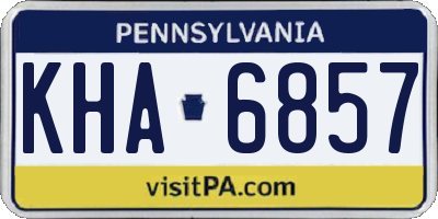 PA license plate KHA6857