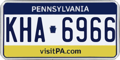 PA license plate KHA6966