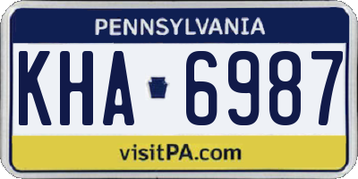 PA license plate KHA6987