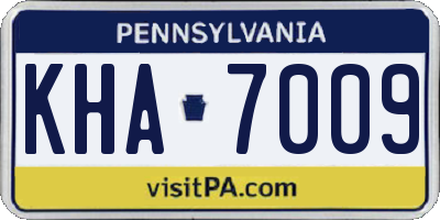 PA license plate KHA7009