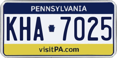 PA license plate KHA7025