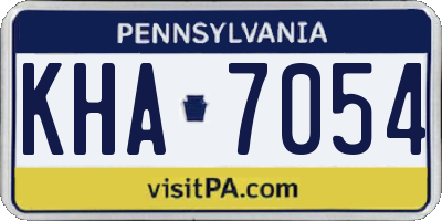 PA license plate KHA7054