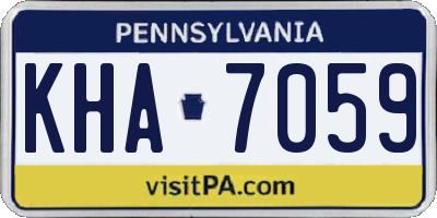 PA license plate KHA7059