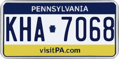 PA license plate KHA7068