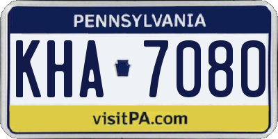 PA license plate KHA7080