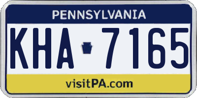 PA license plate KHA7165