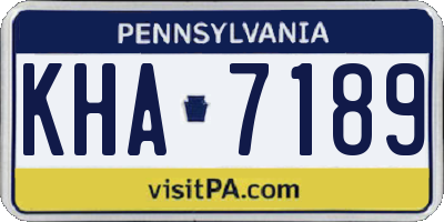 PA license plate KHA7189