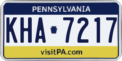 PA license plate KHA7217
