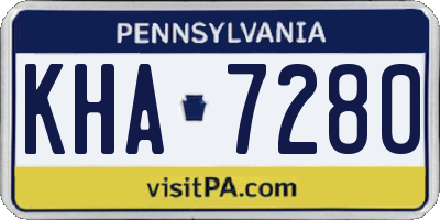PA license plate KHA7280