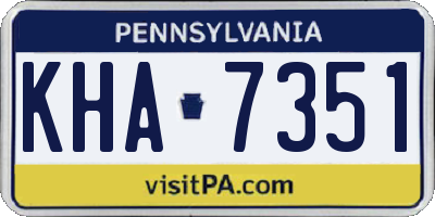 PA license plate KHA7351