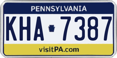PA license plate KHA7387
