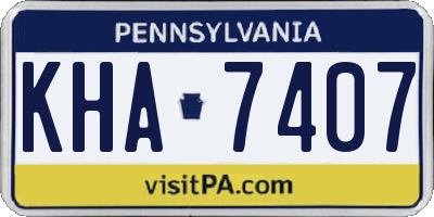 PA license plate KHA7407