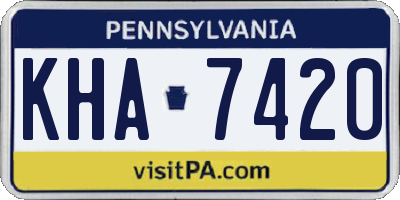 PA license plate KHA7420