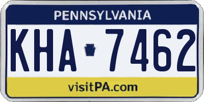 PA license plate KHA7462