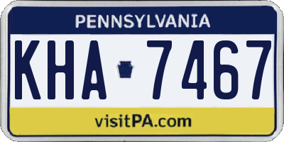 PA license plate KHA7467