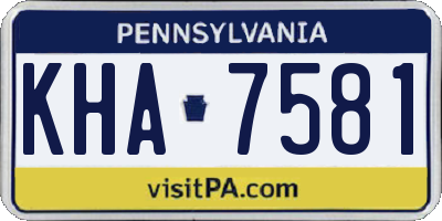 PA license plate KHA7581