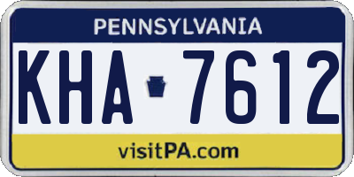 PA license plate KHA7612